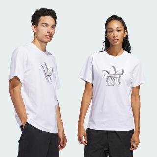 【adidas 愛迪達】上衣 男款 短袖上衣 運動 TREF LIFT TEE 白棕 JC8779