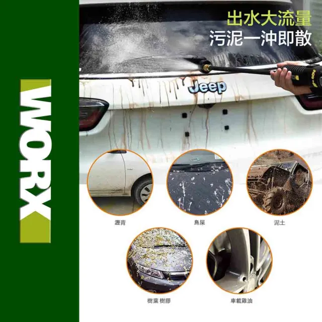 【WORX 威克士】20V 鋰電無刷高壓清洗機 WU630.3(清洗機 洗車槍 沖洗 無刷 高壓清洗槍  無碳刷高壓水槍)