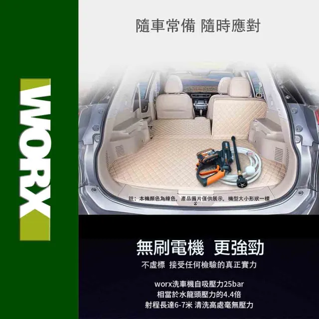 【WORX 威克士】20V 鋰電無刷高壓清洗機 WU630.4(清洗機 洗車槍 沖洗 無刷 高壓清洗槍  無碳刷高壓水槍)