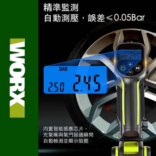 【WORX 威克士】20V 高壓打氣泵 WU092.3(打氣機 打氣泵 充氣泵 雙缸 鋰電 高壓打氣機 鋰電雙缸高壓打氣機)