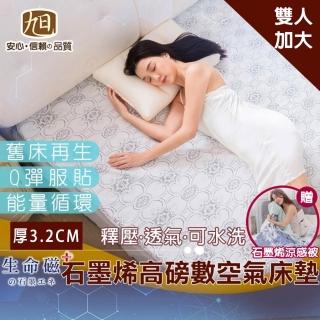 【日本旭川】緹花針織石墨烯水洗支撐床墊-雙人加大(石墨烯 保暖 支撐 可水洗)
