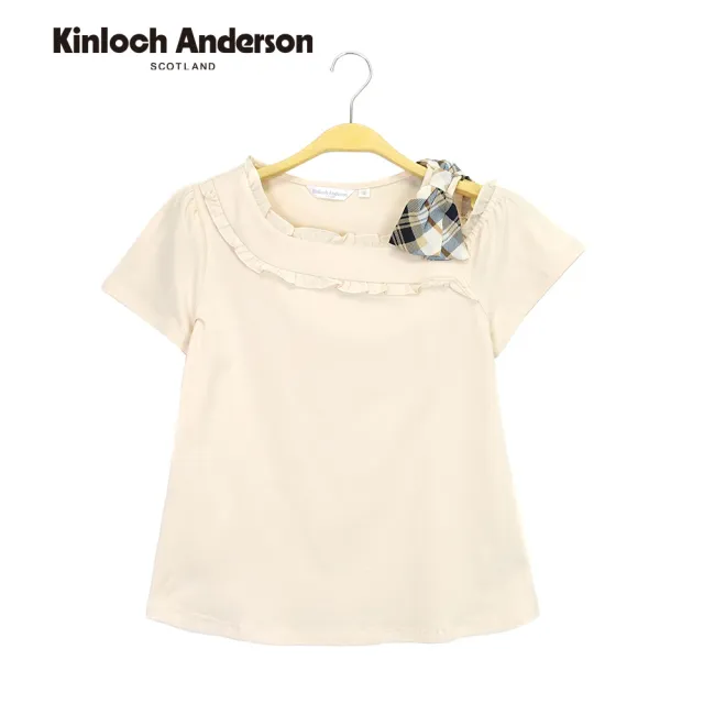 【Kinloch Anderson】浪漫小露肩蝴蝶結造型棉質短袖上衣(KA1283016 卡其)