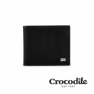 【Crocodile】男生短夾 送禮推薦 10卡雙鈔 中翻子夾 Snapper布配皮系列 0103-10002-鱷魚皮件(男生禮物)