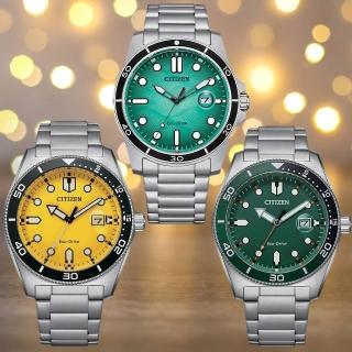 【CITIZEN 星辰】臺灣限量放大日期視窗撞色光動能錶 43mm(AW1760-81Z AW1768-80X AW1816-89L)