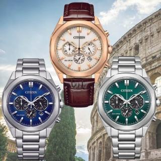 【CITIZEN 星辰】光動能紳士風三眼計時手錶 41mm(CA4590-81L CA4590-81X CA4593-15A)