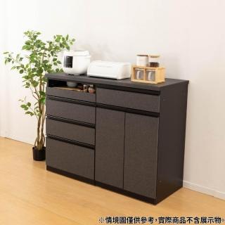 【NITORI 宜得利家居】◎組合式廚房櫃檯 餐邊櫃 LIGARE 寬120 深50 GY/BK(組合式 廚房櫃檯 餐邊櫃)