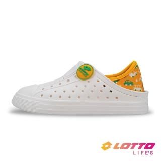 【LOTTO】童鞋 Sicily 輕量洞洞鞋(白/橘-LT5AKS9709)