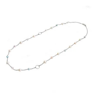 【大東山珠寶】天然淡水珍珠項鍊長鍊 樊月星辰 100CM 925銀(時尚珍珠/天河石)