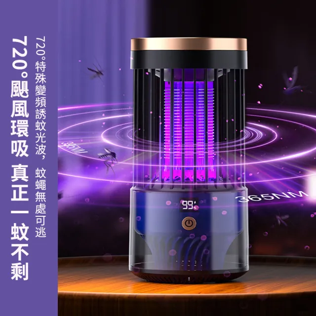 電擊捕蚊燈  720度颶風環吸 仿生科技誘蚊 充電式(誘蚊燈/捕蚊燈/補蚊燈/滅蚊燈)