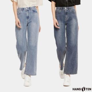【Hang Ten】女裝-正韓韓國連線-STRAIGHT FIT輕磅水洗刷色直筒牛仔褲(多色選)