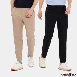 【Hang Ten】男裝-正韓韓國連線-SLIM FIT鬆緊腰頭經編布休閒長褲(多色選)