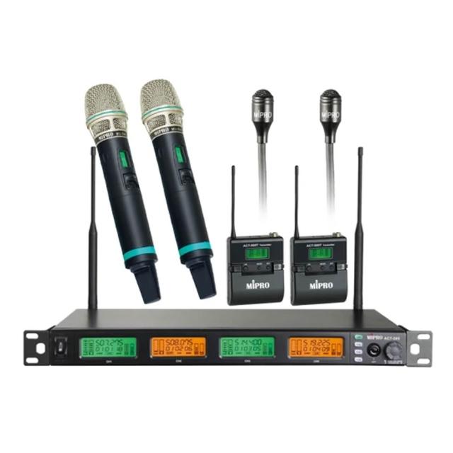 【MIPRO】ACT-545 配2手握式500H+2領夾式麥克風(UHF類比寬頻四頻道無線麥克風)
