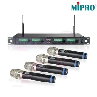 【MIPRO】ACT-343PLUS 配四手握式32H無線麥克風(1U四頻道自動選訊無線麥克風)