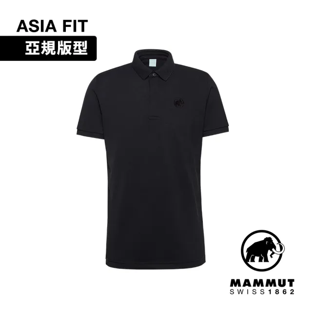 【Mammut 長毛象官方直營】Mammut Logo Polo AF 經典百LOGO搭Polo短袖衫 男款 黑色 #1017-06710