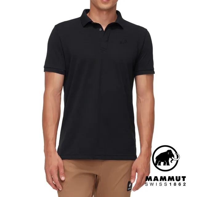 【Mammut 長毛象官方直營】Mammut Logo Polo AF 經典百LOGO搭Polo短袖衫 男款 黑色 #1017-06710