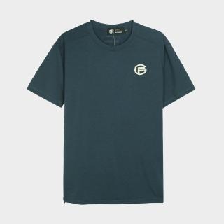 【GFoneone】夏季吸濕排汗短袖彈性簡約logoT-丈青(運動T恤)