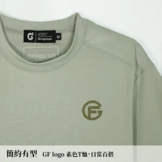 【GFoneone】夏季吸濕排汗短袖彈性簡約logoT-丈青(運動T恤)