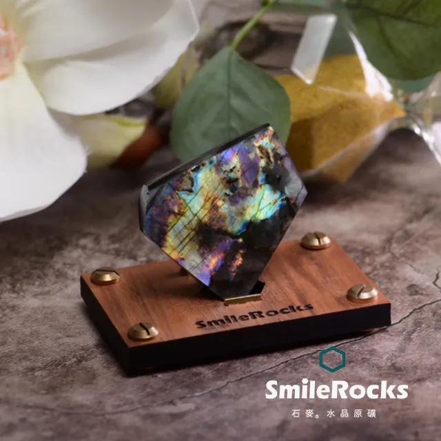 【SmileRocks 石麥】石麥水晶原礦 隨形拉長石No.6246350686(SmilePad 6X9底板)