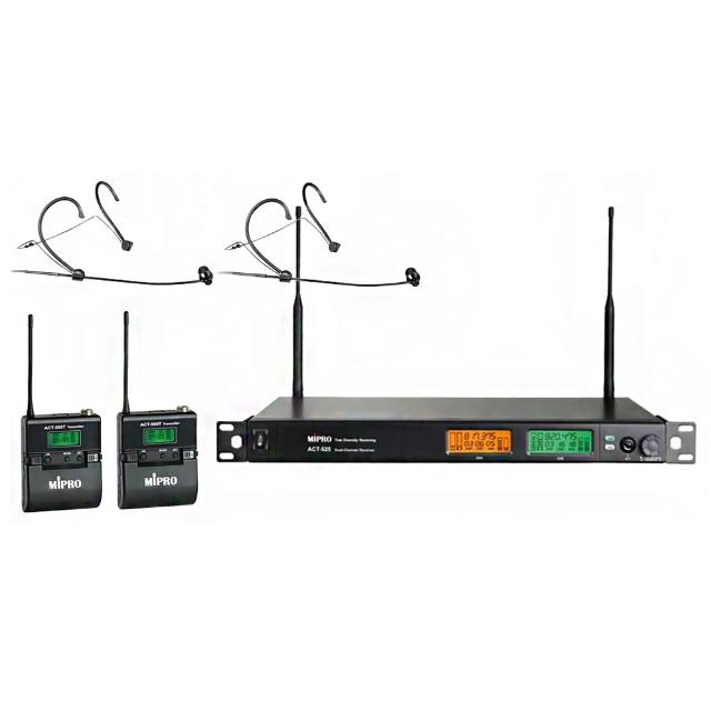 【MIPRO】ACT-525 配2頭戴式無線麥克風(UHF類比雙頻道無線麥克風)