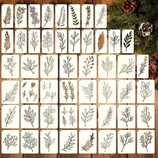 植物模板 葉形模板組（草、花片、葉片）48片一包 植物葉形模板組(植物款 葉片塗鴉板 植物拓印)
