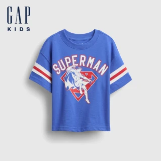 【GAP】男幼童裝 純棉印花圓領短袖T恤-藍色(779246)