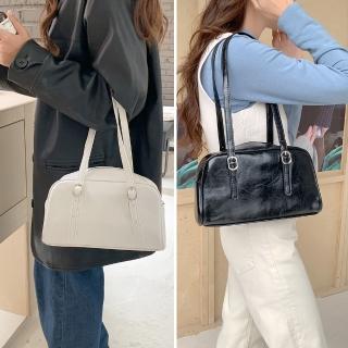 【MoonDy】保齡球包 復古包包 小眾包包 腋下包 黑色女包 平價包包 單肩包 大容量包 百搭單肩包