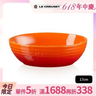【Le Creuset】瓷器橢圓形湯碗17cm(火焰橘)