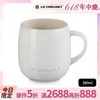 【Le Creuset】瓷器蛋蛋馬克杯380ml(棉花白)