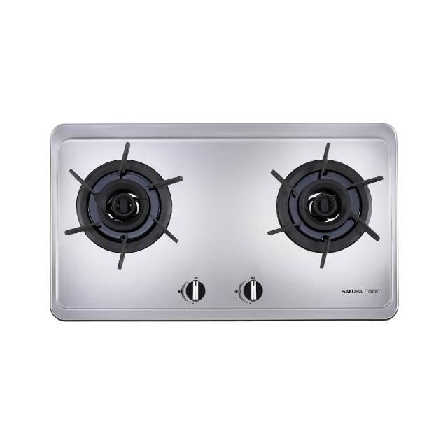 【SAKURA 櫻花】二口雙炫火檯面爐不鏽鋼G2922S瓦斯爐NG1/LPG(G-2922S基本安裝)