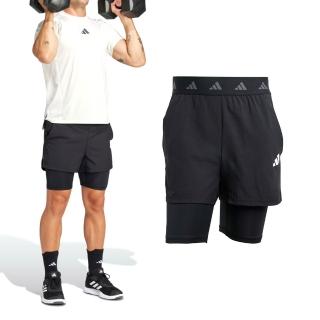 【adidas 愛迪達】GYM+ 2in1 Short 男款 黑色 運動 休閒 五分褲 慢跑 訓練 愛迪達 短褲 JE5665