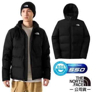 【The North Face】男 輕量防潑水保暖連帽外套.羽絨夾克.大衣(4U82-4H0 宇宙黑 V)