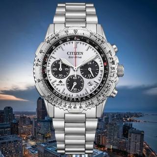 【CITIZEN 星辰】PROMASTER 限定款光動能競速計時航空飛行男錶-銀/40mm(CA4660-61A)