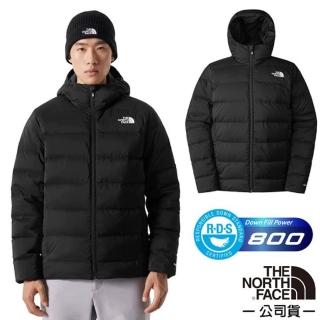 【The North Face】男 輕量防潑水超保暖連帽外套.羽絨夾克.大衣(7W7N-4H0 宇宙黑 V)
