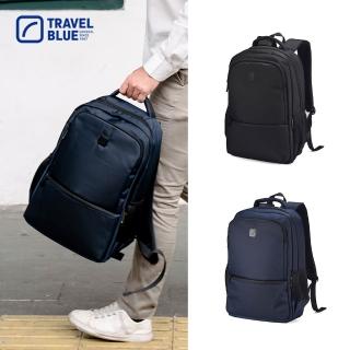 【Travel Blue 藍旅】菁英款 簡約後揹包-黑/海軍藍 筆電包/防水電腦包/雙肩包/大容量揹包 TB3060