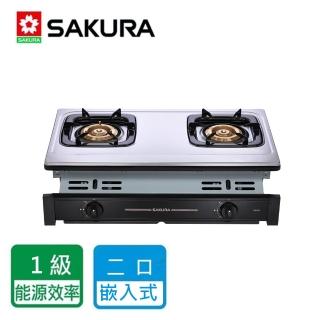 【SAKURA 櫻花】二口節能安全嵌入爐(G6201S原廠保固原廠-基本安裝)