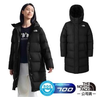 【The North Face】女 WINDWALL 防風防潑水保暖羽絨連帽長版外套.長大衣.雪衣(81SA-JK3 太空黑 V)