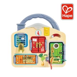 【德國Hape】多功能門鎖忙碌板(益智成長/家家酒玩具/木製玩具/木頭玩具)