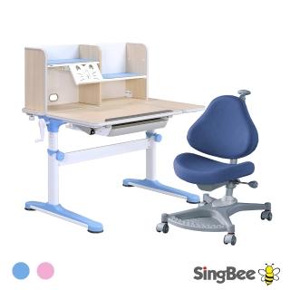 【SingBee 欣美】寬105m 兒童成長桌椅SBC-602&612+139S椅(書桌椅 兒童桌椅 兒童書桌椅 升降桌)