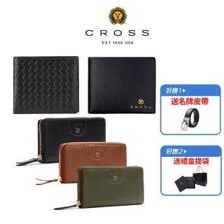 【CROSS】POLICE 臺灣總經銷 限量2折 頂級小牛皮男用短夾女用長夾 全新專櫃展示品(買一送一皮帶)