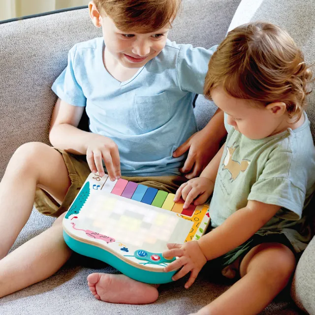 【Hape】動態像素鋼琴(聲音玩具/益智遊戲/木製玩具/木頭玩具)