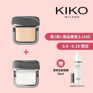 【KIKO MILANO】亮澤礦物蜜粉餅10g+恆彩裸肌蜜粉餅9.7g(蜜粉/蜜粉餅/妝前乳/飾底乳/粉底液/CC霜/遮瑕)