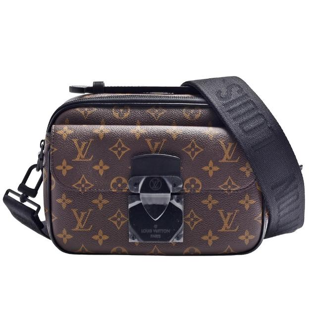 LV LOUIS VUITTON路易威登 M45806 經典 S LOCK 系列經典 Monogram 帆布手提/斜背郵差包