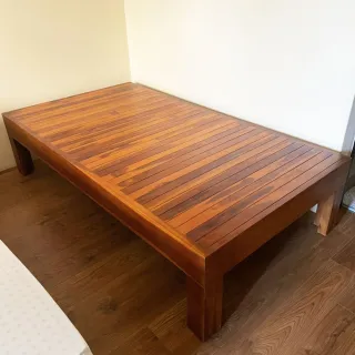 【吉迪市柚木家具】柚木單人加高床架 RPBE003AES1(腳加高 單人床 床板 床台 房間組 寢室)