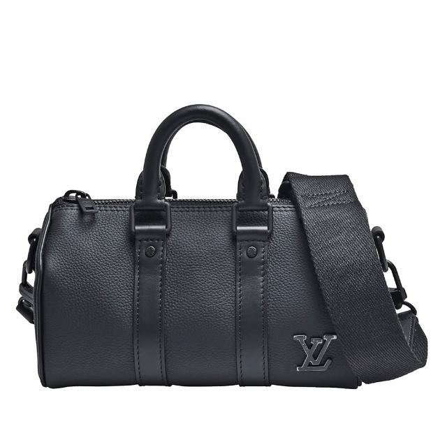 LV LOUIS VUITTON路易威登 M80950 KEEPALL 系列 Aerogram 皮革拉鍊手提/斜背包