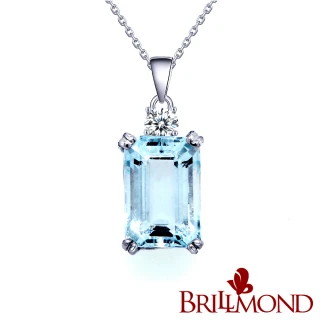 【BRILLMOND JEWELRY】4.6克拉天然海藍寶 鑽墜(4.6克拉主石+15分天然鑽石)