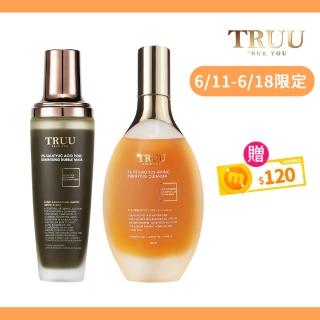 【TRUU 童】2%水楊酸毛孔緊緻泡泡面膜120ml+76酵母胺基酸淨膚潔顏露150g(深層淨化 代謝角質 緊緻毛孔)