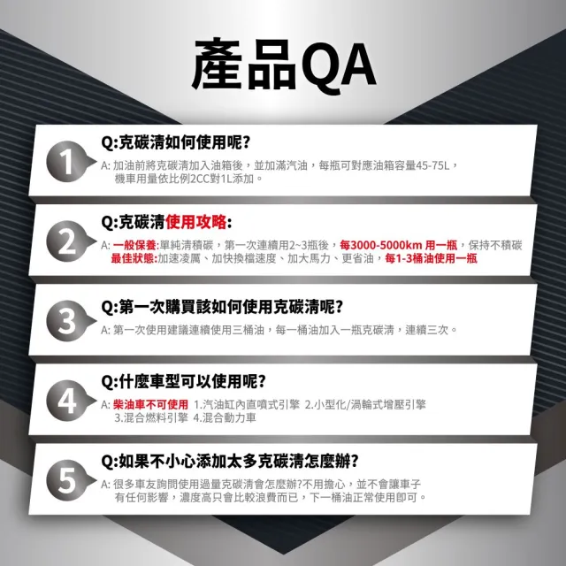 【CLOONEY LEE】克碳清除積碳劑6入組(降低油耗明顯、加速強勁、油門輕巧)