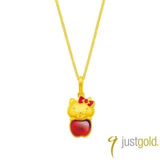 【Just Gold 鎮金店】Hello Kitty 蘋安萌福 黃金吊墜(不含鍊)