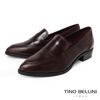 【TINO BELLINI 貝里尼】義大利進口尖頭樂福鞋 FWCT026H-A(酒紅)