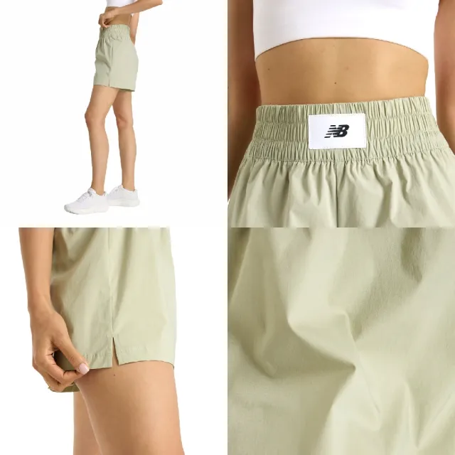 【NEW BALANCE】短褲 Pull On Short 女款 綠 拳擊褲設計 寬鬆 高腰 褲子 NB(WS51102OVN)